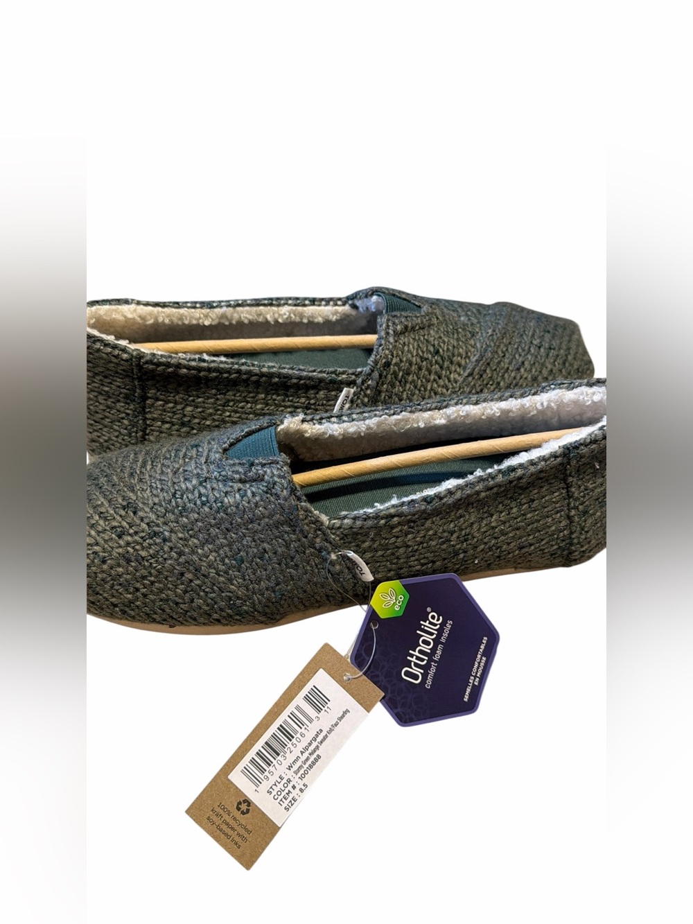 🌟🌼NIB TOMS Knit Slip-On Shoes in Heathered Gray-Green. - Picture 7 of 11